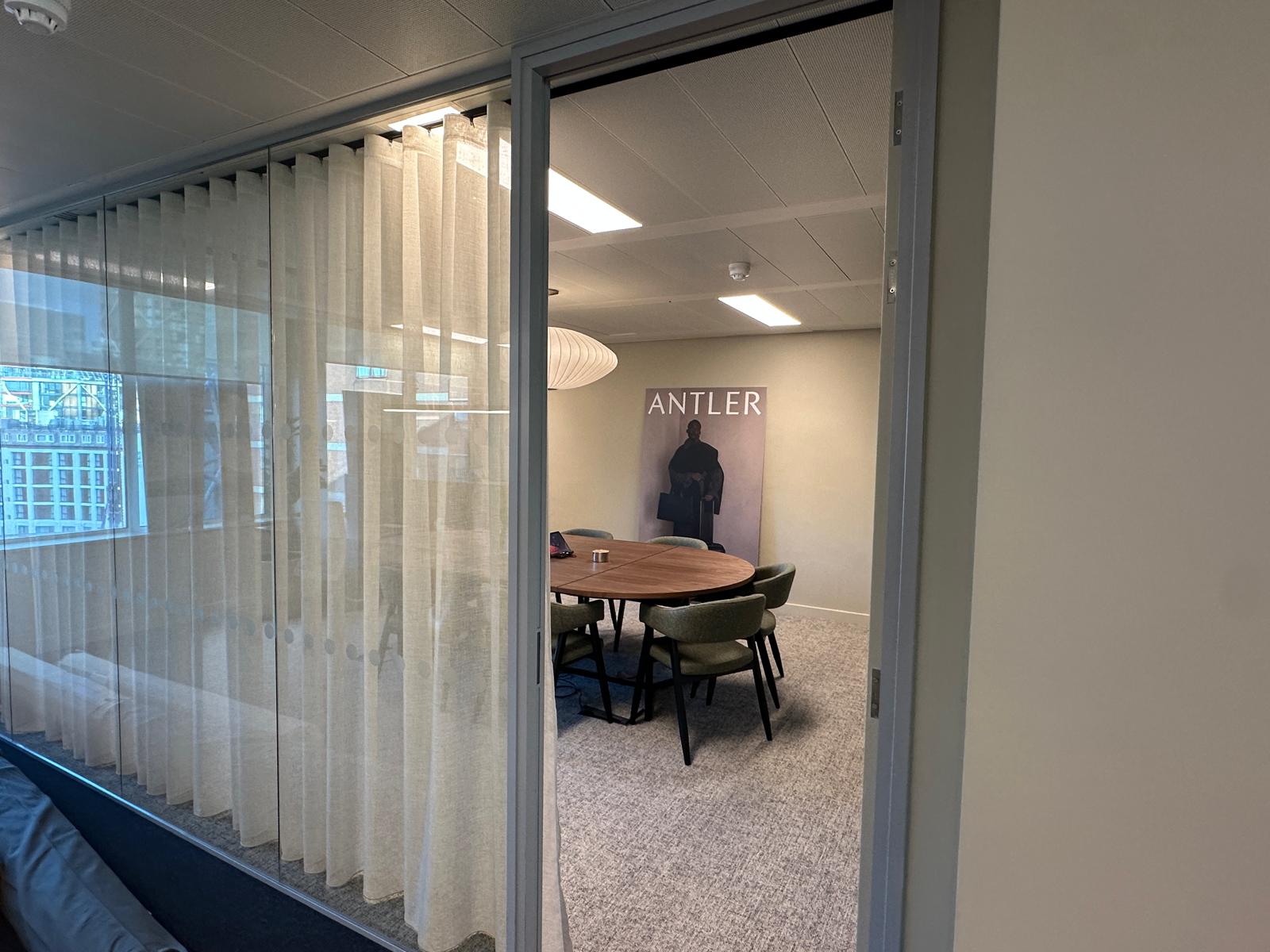 Glazed meeting room off the main office floor